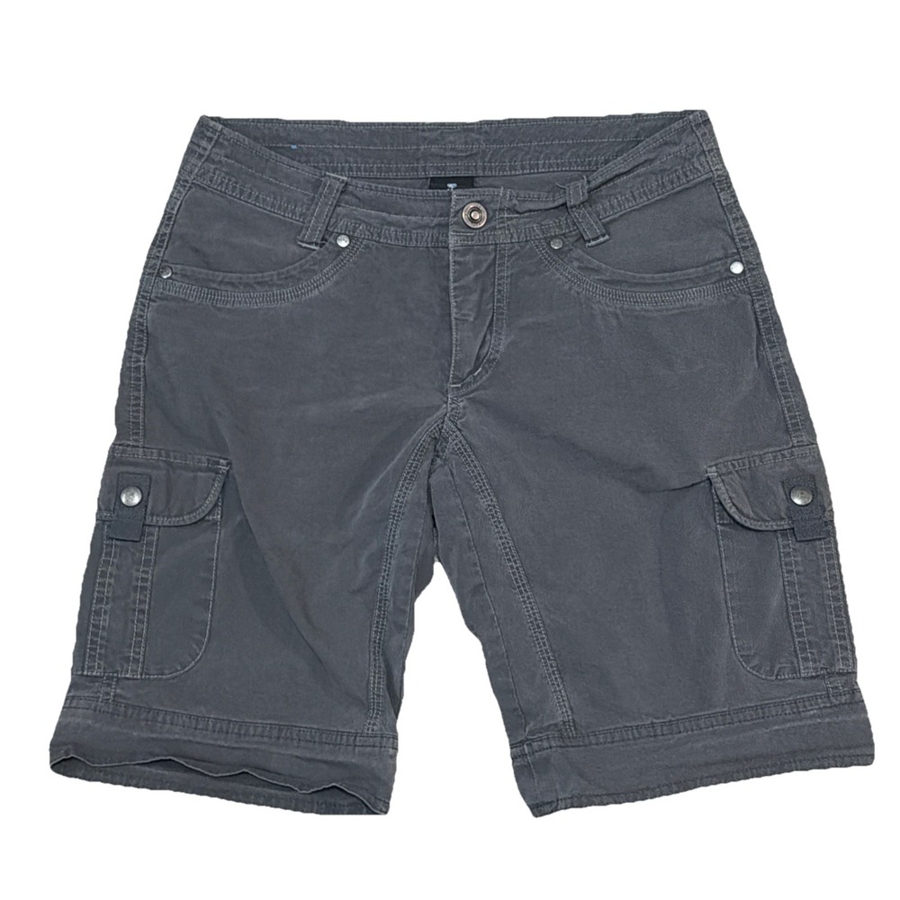 Kuhl Womens Gray Cargo Shorts‎ Size 4 (28x10) Pockets Outdoor Snap Pockets